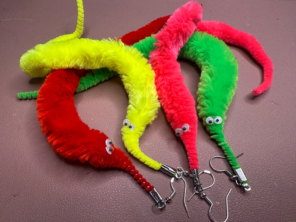 Wiggly Worm Dangly Earrings