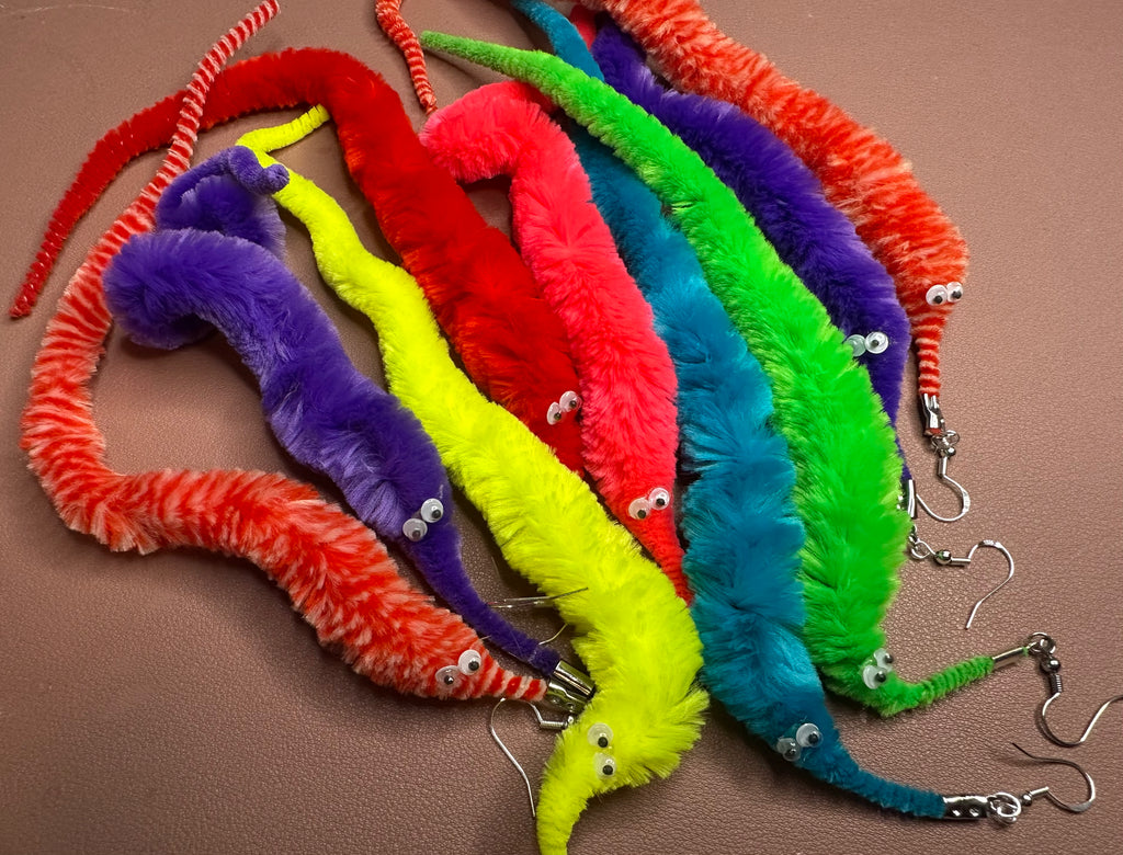 Wiggly Worm Dangly Earrings